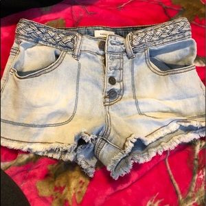 Light wash shorts
